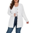 thumbnail image 3 of Cueply Women's Plus Size Cardigan Long Sleeve Lightweight Sheer Open Front Knited Cardigan 1X-4X, 3 of 6
