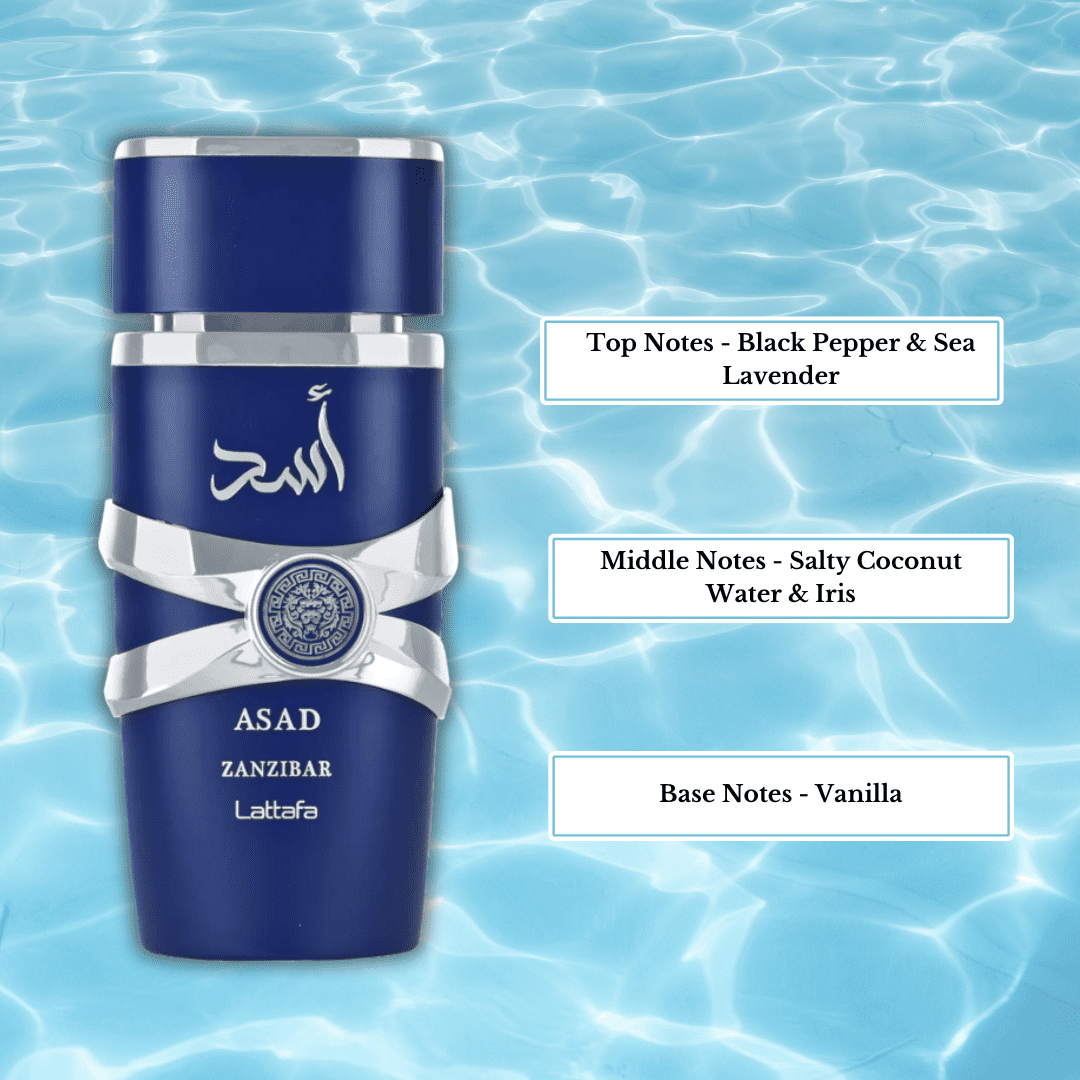 Lattafa Asad Zanzibar Eau De Parfum Spray For Men 3.4oz