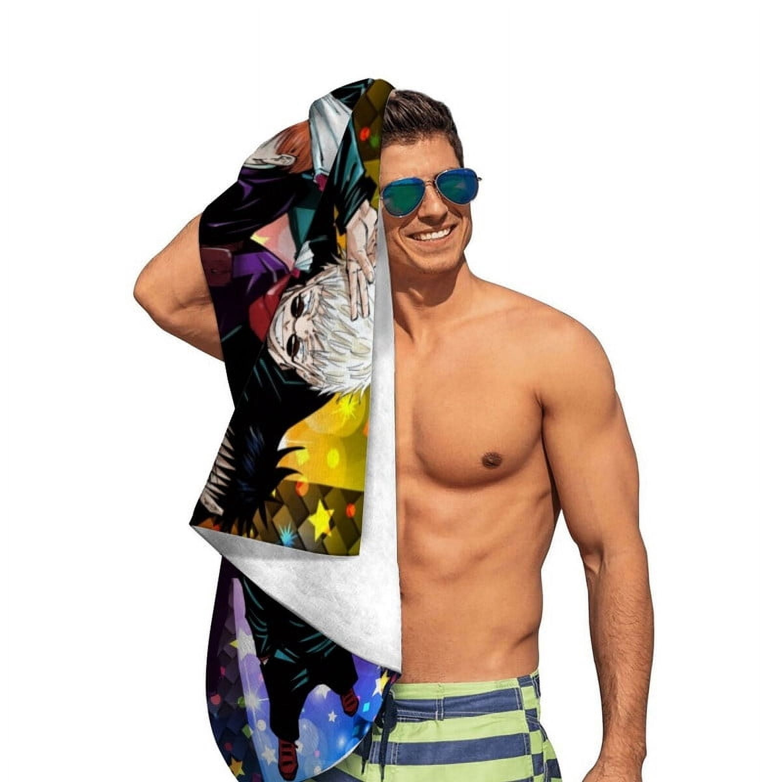 Jujutsu Kaisen Satoru Gojo Geto Suguru Anime Gifts Beach Towel for Teens Women Kids Birthday Bath Outdoor Quick Dry Lightweight 30.7×51in