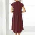 thumbnail image 3 of Dpytoraw Womens Button Up Shirt Dress Cotton Dress Summer Long Dresses With Pockets, 3 of 5