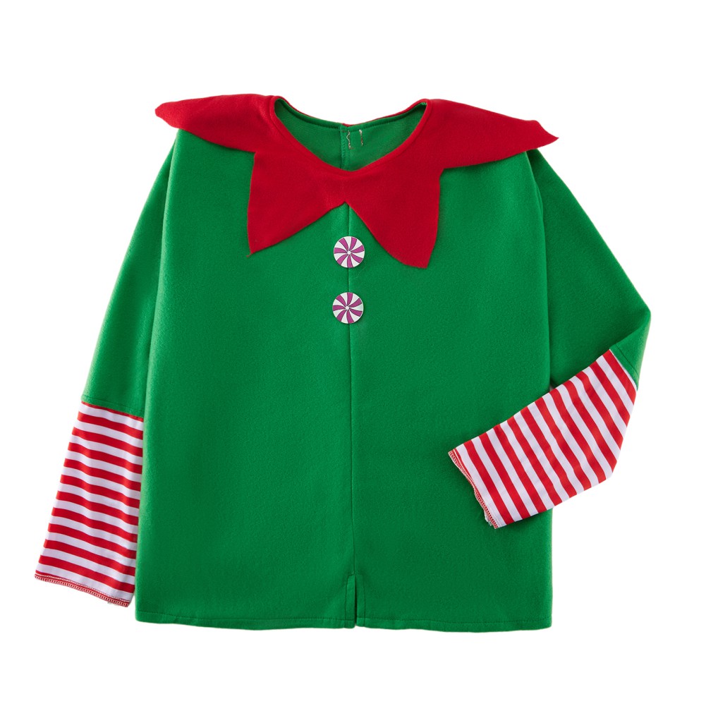 Family Matching Baby Chidren Adult Male Christmas Elf Costume - 5 Piece Set Includes Coat+Hat+Belt+Pants+Shoes Xmas Cosplay Suit - image 4 of 8