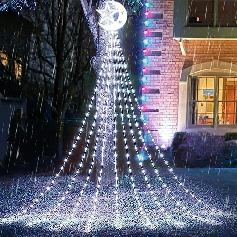 Christmas Tree Waterfall Light Outdoor Waterproof Courtyard Remote