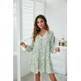 thumbnail image 5 of Purcoar Women's Floral Boho Dress Long Sleeve Wrap V Neck Ruffle Belted A-Line Flowy Maxi Dresses, 5 of 8