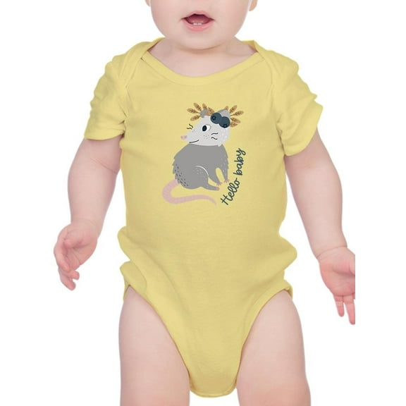 Hello Baby Opossum Bodysuit Infant -Image by Shutterstock, 12 Months