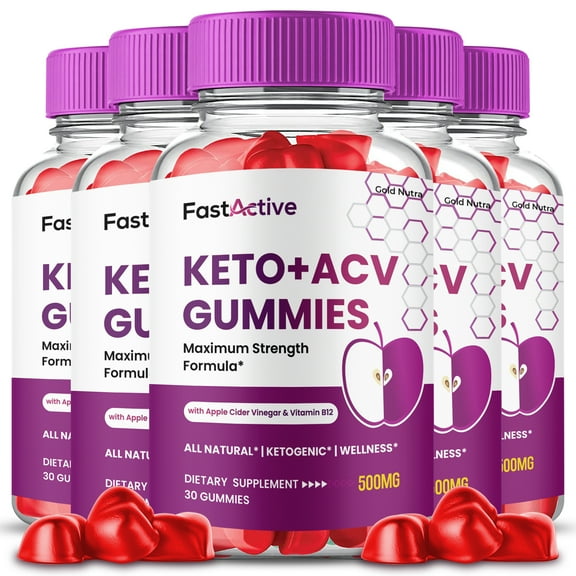 (5 Pack) Fast Active Keto ACV Gummies, FastActive ACV Supplement for Men and Women Gummy Gomitas Keto Plus ACV, 5 Month Supply