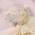 thumbnail image 5 of shoper Baby Girl Summer Clothes 12-18 Months Floral Decoration Crew Neck Cute Puff Sleeve Wtih Bow Toddler Dresses Summer Clothes for Beige 70, 5 of 6