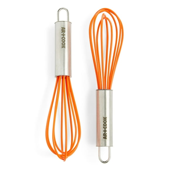Art &038; Mini Fouets en Silicone, Ensemble de 2, Orange
