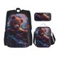 thumbnail image 1 of Easygdp Lazy Stone Bear Mochila para Niños y Niñas con Set de Caja de Almuerzo y Estuche para Lápices 3 en 1, Mochila Escolar Estampada para Adolescentes, 1 of 7