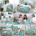 thumbnail image 5 of 3 Piece Brown Sea Turtle Coastal Duvet Cover Set California King,Microfiber Comforter/Quilt Cover with Corner Ties and 2 Pillowcases,Teal Summer Beach Coral Nautical Soft Bedding with Zipper Closure, 5 of 8