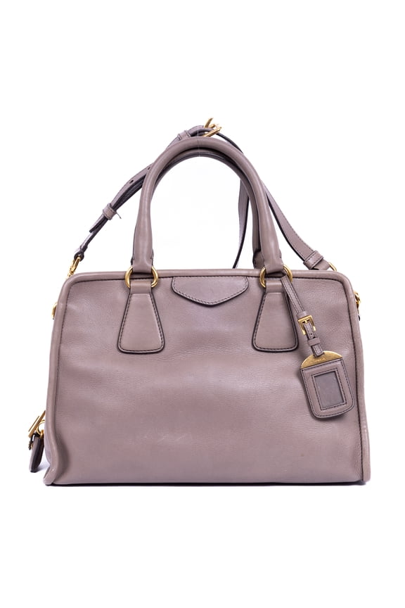 Pre-Owned Prada Pink Frame Open Crossbody Cabas Handbag Vitello Phenix Leather