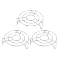 thumbnail image 1 of Uxcell 3pcs Round Cooking Rack 7.9" Dia Stainless Steel 2" Tall for Cooking, Silver, 1 of 6