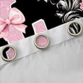 thumbnail image 4 of Homewish Bowknot Monogrammed L Curtains Pack of 2 (42x84 Each) for Girls, Vintage Bohemian Flower Curtains Blackout, Black Pink Fashion Bedroom Curtains, Blackout Curtains Bedroom Decor, 4 of 6
