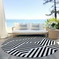 thumbnail image 6 of Addison Rugs Chantille Indoor/Outdoor Transitional Geometric Black Washable Round Rug, 8' x 8', 6 of 6