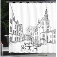 thumbnail image 4 of Ambesonne Black White Shower Curtain, Old City Sketch, 69"Wx70"L, Black White, 4 of 5