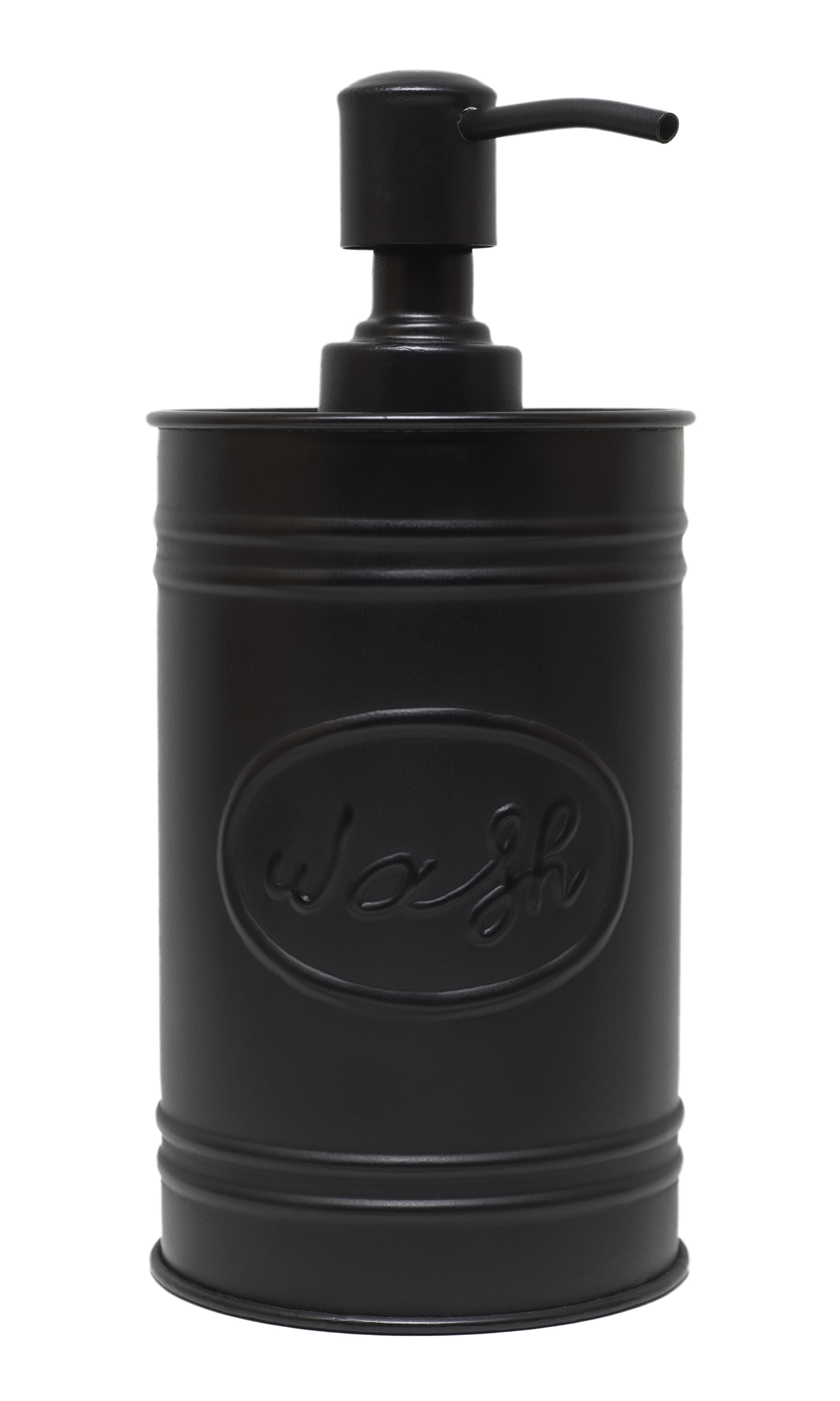 Autumn Alley Black Metal Farmhouse Soap Dispenser w/ 'Wash' Label | Farmhouse Bathroom Accessories