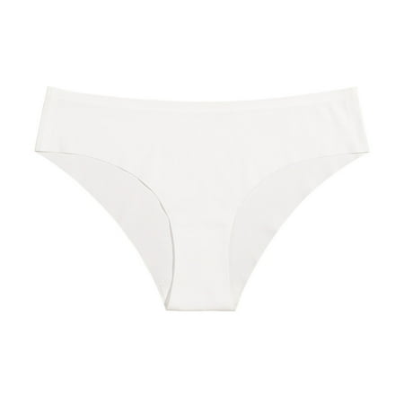 Scyoekwg Womens Thongs Thong Mid Waisted Ladies Panties Fashion Bikini Underwear Hipster Panties Solid Color Breathable Briefs(White M)