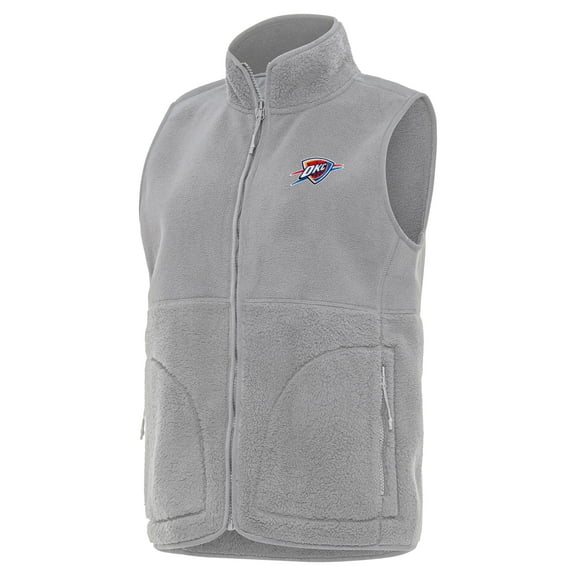 Women's Antigua  Gray Oklahoma City Thunder Nostalgic Full-Zip Vest