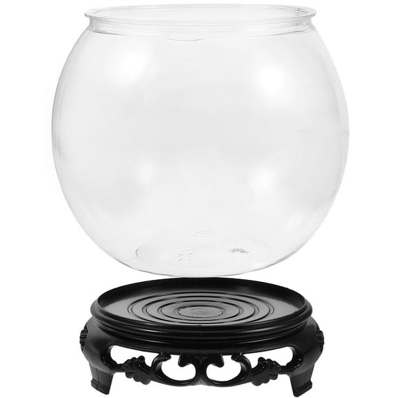 1 set of Unbreakable Fish Tank Round Fish Tank Desktop Fish Tank Small Fish Tank with Base