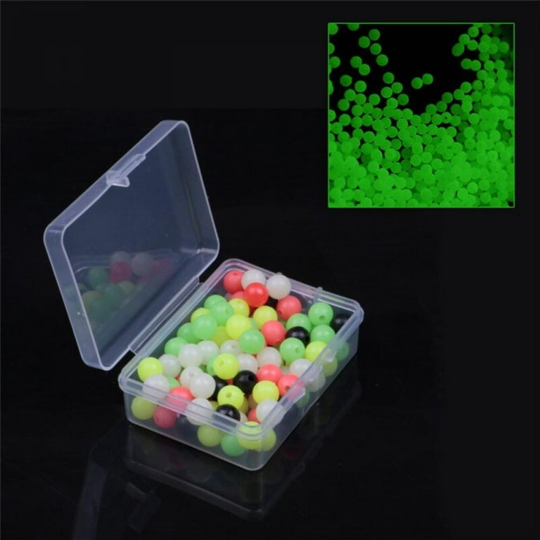 Pretty Comy 100pcs/lot Soft Fishing Beads Stopper 6mm/8mm Luminous Round  Fishing Space Beans Stops Soft Rig Lure Accessories 