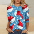 thumbnail image 2 of Funicet T-Shirts pour Femmes, Blouses pour Femmes, T-Shirt Imprimé Mode pour Femmes Blouse Manches 3/4 Col Rond Décontracté, Blouse pour Femmes, Blouses pour Femmes Manches 3/4, 2 of 5