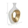 thumbnail image 5 of Elegant Ceramic Vase with Hollow Center for Living Room Decor - Contemporary Flower Vase for Home Decor and Room Display - Sculptural Accent for Bedroom, House, Office and Table - 13", White & Gold, 5 of 14
