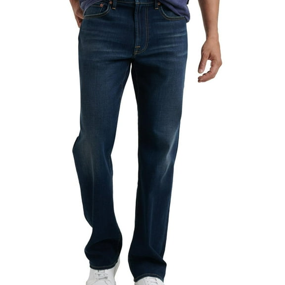 LUCKY BRAND Mens Navy Stretch, Relaxed Fit Cotton Blend Denim Jeans W34/ L32