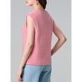 thumbnail image 6 of Komoo Women Vintage Knit Tank Top Sleeveless Crewneck Button Down Summer Sweater Vest Streetwear, 6 of 7