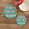 thumbnail image 2 of SKYSONIC Be Happy Pot Holders Trivets, 2 Pcs Heat Resistant Trivets,Inspirational Quote Cotton Thread Weave Mats for Hot Pads Pans Pot Bowl Teapot for Kitchen Decor, 2 of 7