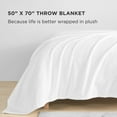 thumbnail image 2 of The Sheet Lab Solid Plush Microfiber Throw Blanket, White, 50" x 70", 2 of 6
