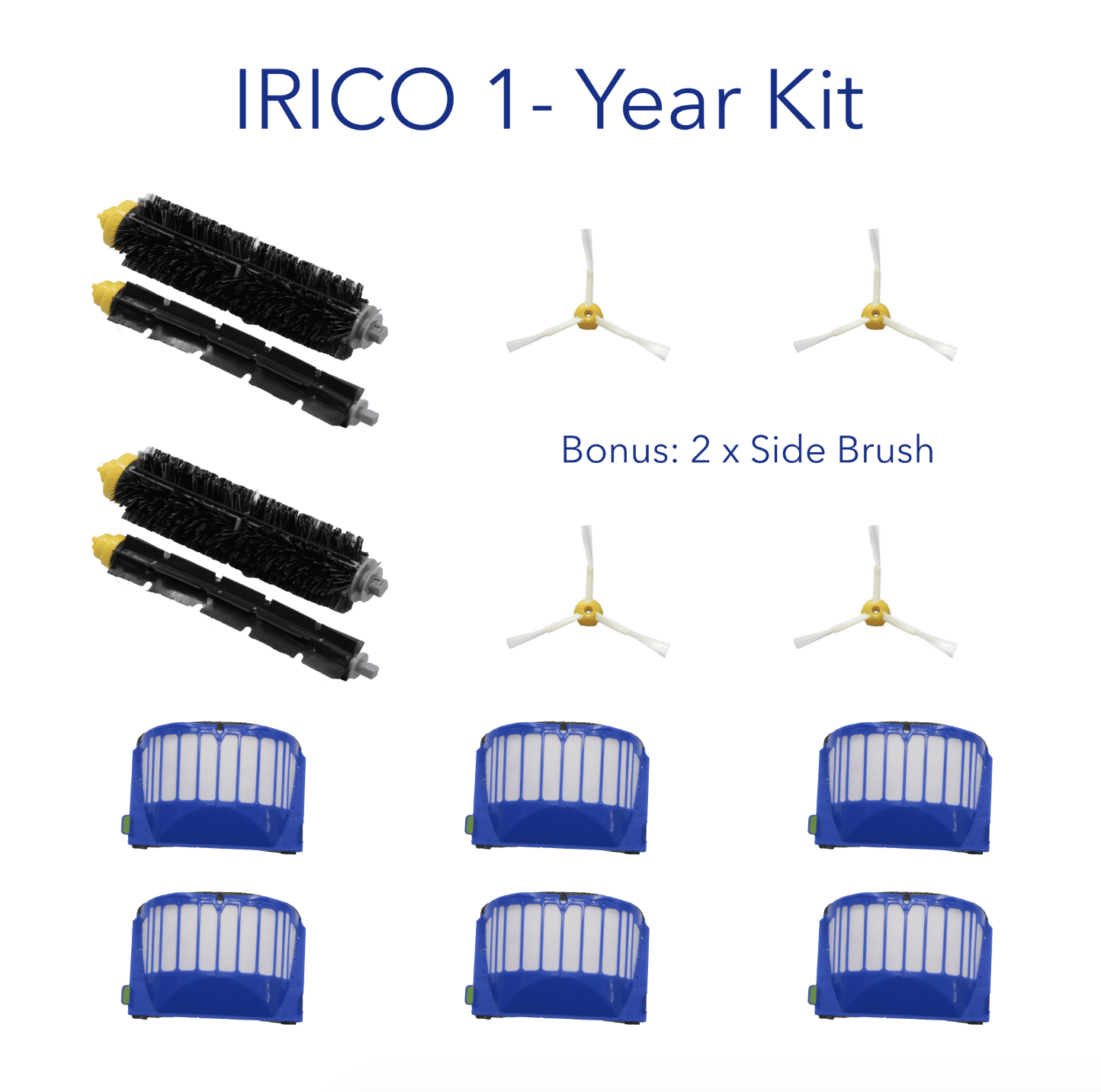 Brush pack and aerovac filter for iRobot Roomba 595 600 630 650  Series 