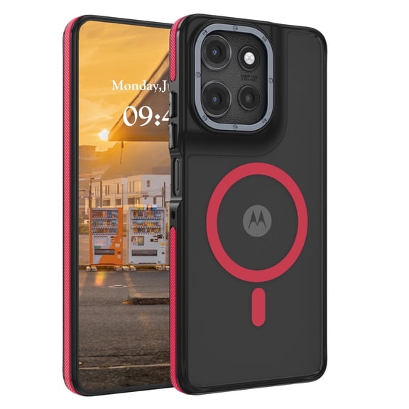DUEDUE Moto G Power 5G Case 2025, Compatible with Mag-Safe, Magnetic Slim Matte Shockproof Case for Moto G Power 5G 2025, Red