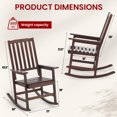 thumbnail image 3 of Easy4Home Acacia Wood Patio Rocking Chair Outdoor All Weather Resistant Porch Rocker, Dark Brown, 3 of 7