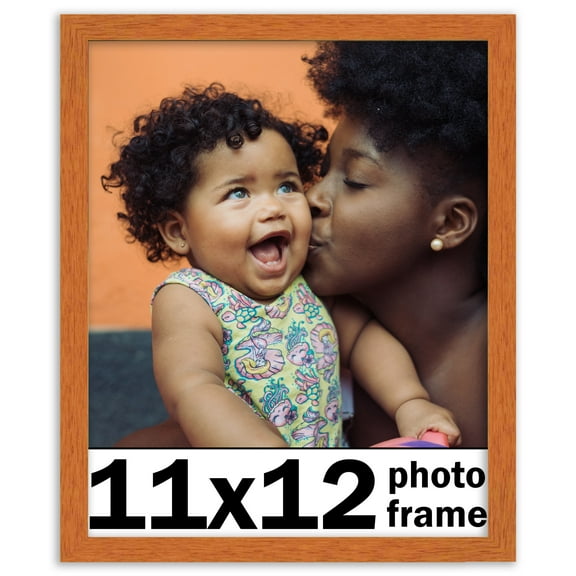 11x12 Frame Honey Pecan Brown Picture Frame - Modern Photo Frame Includes UV Acrylic Shatter Guard