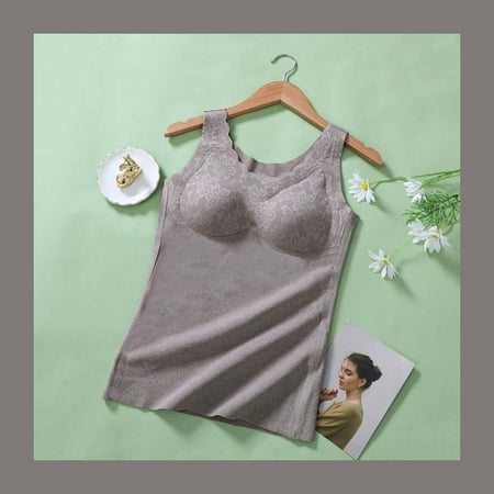 

Floleo Sexy Lingerie for Women Deals Women s Autumn And Winter Self-heating Lace Edge Warm And Seamless Fleece Bottoming Cold-proof Vest Valentines Day Gifts