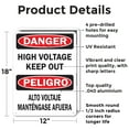 thumbnail image 2 of (2 Pack) High Voltage Keep Out (Bilingual) OSHA Danger Sign 12 Inch X 18 Inch Indoor / Outdoor Rust-Free Aluminum Metal Signs for Workplace, Workshop, and Construction Site, Made in the, 2 of 8