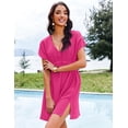 thumbnail image 5 of Oudiya Women Swimsuit Cover Up V Neck Bathing Suit Cover Ups Dress Bikini Beach Wear, S-3XL, 5 of 6