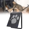 thumbnail image 4 of Puerta para mascotas Bling Bling de plástico negro con patrón de huella de perro, 4 of 10