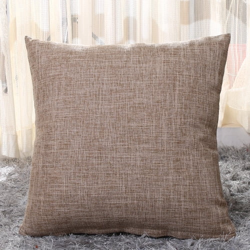 Xiao Hua 3 fundas de almohada de lino grueso con estampado verde, fundas de almohada coloridas que iluminarán la decoración de tu dormitorio. 40 x 40 cm (caqui).