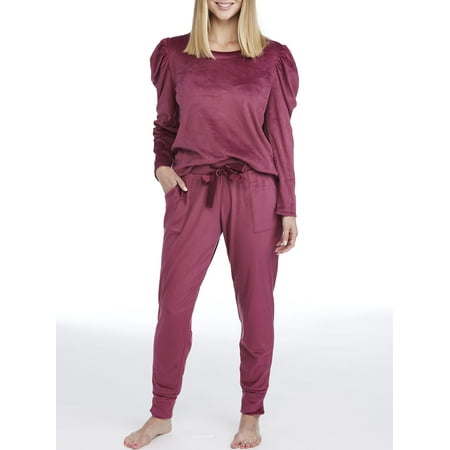 

Jessica Simpson Women’s Velour Puffed Long Sleeve Top and Jogger Pajama Set 2pc