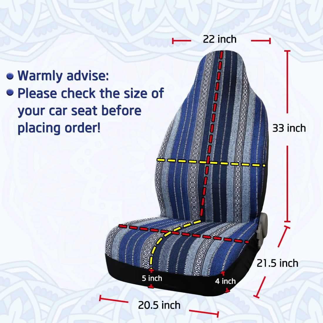 Unique Bargains Universal Durable Baja Blanket Bucket Car Front Seat Cover 2 Pcs