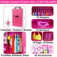 thumbnail image 3 of ZITA ELEMENT 11.5 Inch Girl Doll Closet with Clothes and Accessories Set 101 Pcs Including Wardrobe Suitcase Clothes Dresses Swimsuits Shoes Hangers Necklace Bags and Other Stuff, 3 of 9