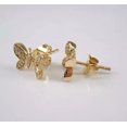 thumbnail image 4 of TAAPSEE JEWELS Butterfly Stud Earring White Cubic Zirconia Round Cut 14K Yellow Gold Plated, 4 of 5