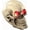 Z118-Flower, variant on Skull Head with LED Light Up Glowing Eyes Night Light Resin Human Skull Sculpture Bone Prop Horror House Party Ornament for Halloween Bar Table Decor Holiday Birthday