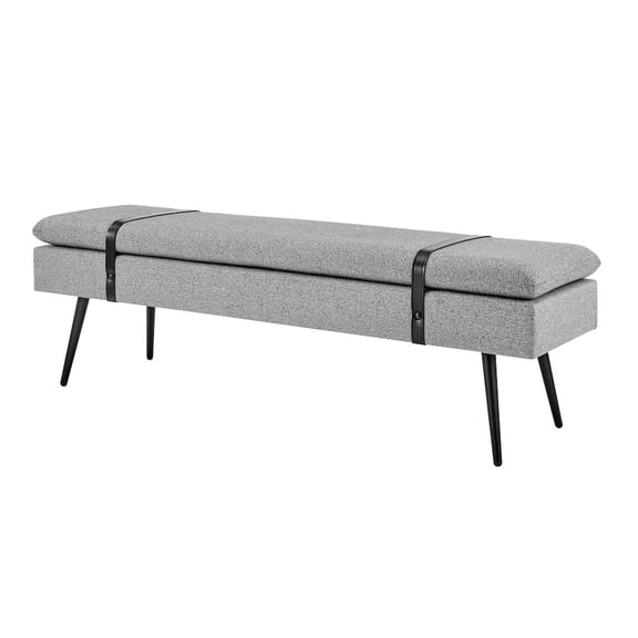 New Pacific Direct Zuney 18" Fabric MDF and Painted Steel Bench in Gray