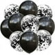 thumbnail image 1 of Nvzi 50 globos de confeti negros y negros, globos de fiesta de cumpleaños premium de 12 pulgadas, globos a granel para despedida de soltera, decoración de fiesta de graduación, 1 of 4