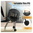 thumbnail image 5 of 28” Outdoor , Rolling Patio Wood Burning Firepit with Lockable Doors, Fire , Pine Wood Handle & Wheels, Heavy Duty for BBQ Entertaining Camping, 5 of 8