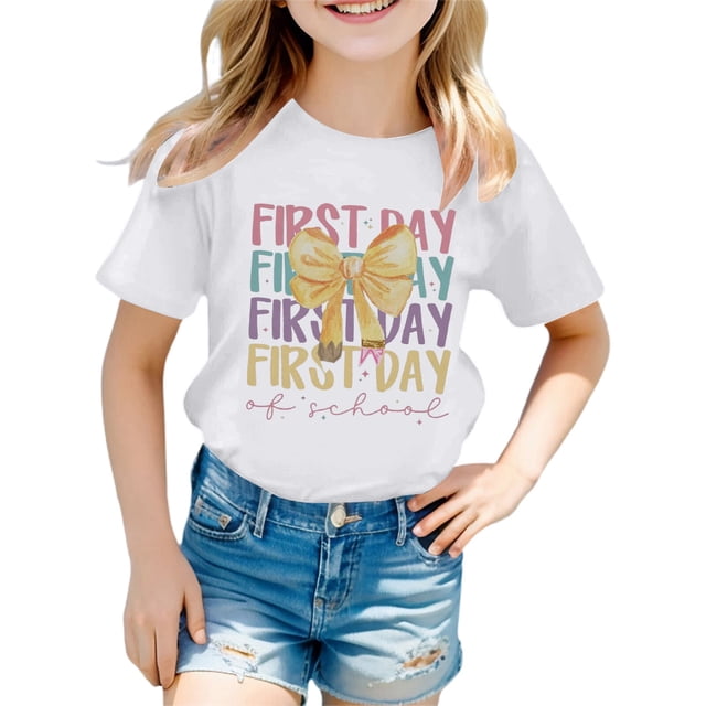 Kureaily Stylish Girls Tops For Everyday Wear Loose Fit Tees & Shirts For Ages 3 16 Perfect For Spring And Summer Easy To Clean Great For