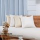 thumbnail image 3 of Deconovo Linen Look Throw Pillow Covers for Sofa Couch Invisible Zipper Navy Blue No Pillow Insert Set of 2, Cream, 18x18 Inch, 3 of 8