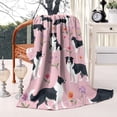 thumbnail image 2 of Border Collie Dogs with Flowers Blanket,Comfortable Soft Flannel Throw Blanket,All Season,Warm Lightweight Blankets for Sofa Bed Couch Living Room Chair,40"x50"(100x130cm), 2 of 4
