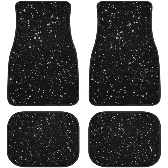 Black 4 Pieces Car Floor Mats Car Carpets Full Sets Universal Fit for SUV Trucks All Weather Protection Auto Foot Carpet